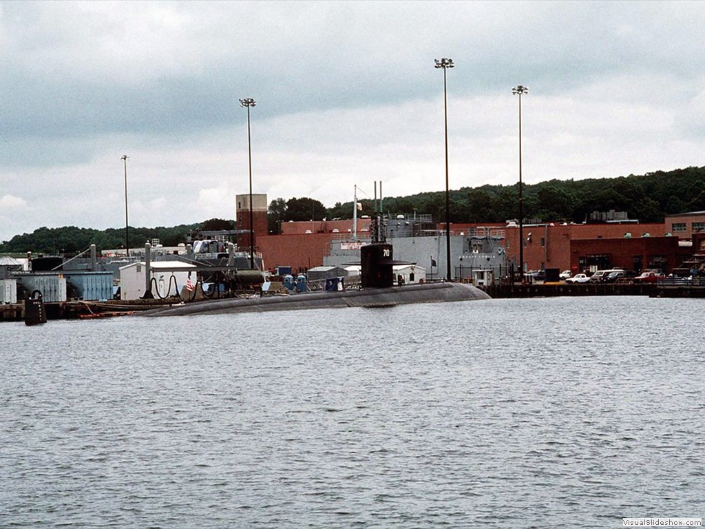 USS Augusta (SSN-710) at Sub Base New London, 1991.